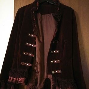 Hips and Curves velvet jacket with lace up back